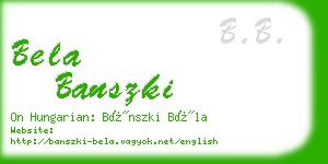 bela banszki business card